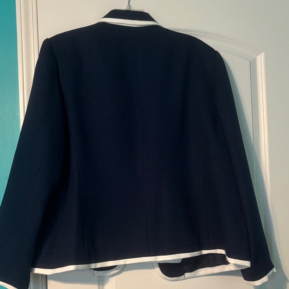 Nipon Boutique Classic Navy Metallic Skirt Set with White Accents - Picture 6 of 11